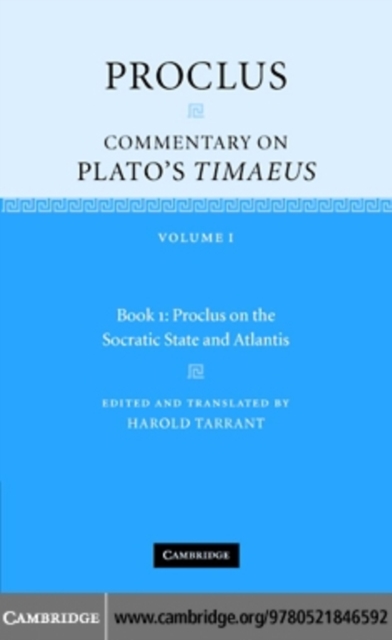 Book Cover for Proclus: Commentary on Plato's Timaeus: Volume 1, Book 1: Proclus on the Socratic State and Atlantis by Proclus