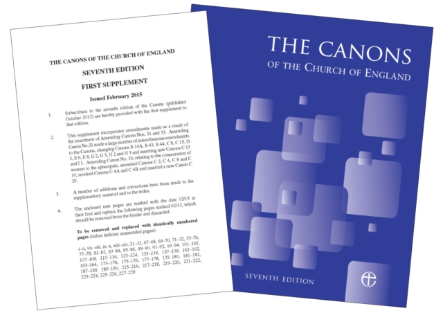 Book Cover for Canons of the Church of England 7th Edition: Full edition WITH First Supplement by Church of England