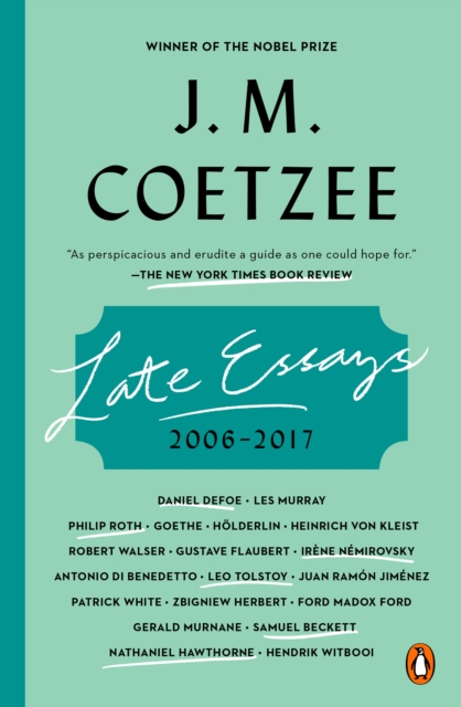 Book Cover for Late Essays by J. M. Coetzee