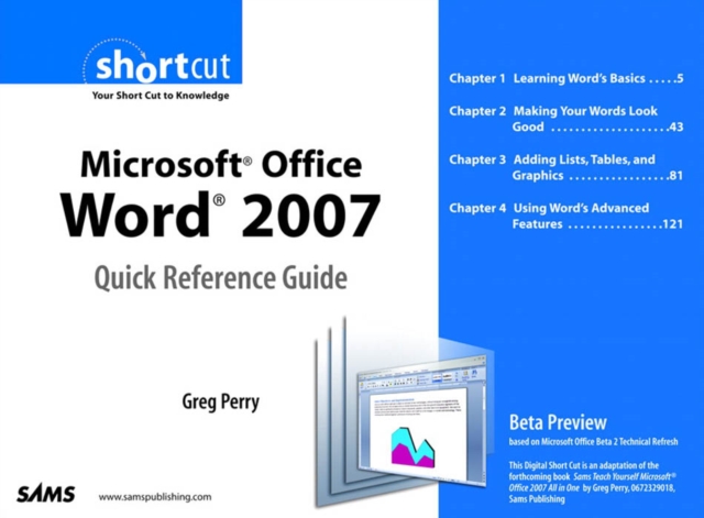 Book Cover for Microsoft Office Word 2007 Quick Reference Guide by Greg Perry