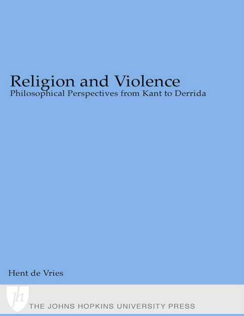 Book Cover for Religion and Violence by Hent de Vries