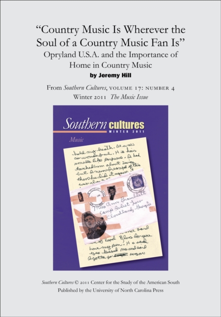 Book Cover for &quote;Country Music is Wherever the Soul of a Country Music Fan Is&quote;: Opryland U.S.A. and the Importance of Home in Country Music by Jeremy Hill