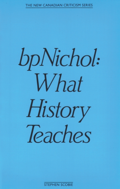 Book Cover for bpNichol by Stephen Scobie