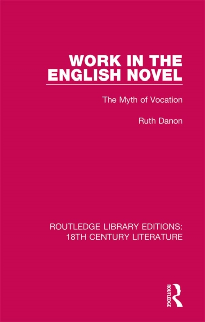 Book Cover for Work in the English Novel by Danon, Ruth