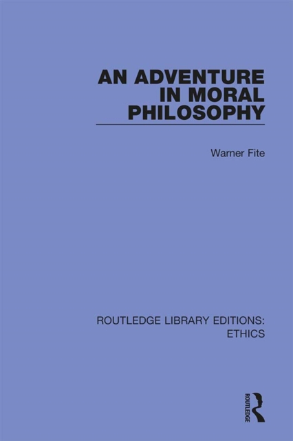 Book Cover for Adventure In Moral Philosophy by Warner Fite