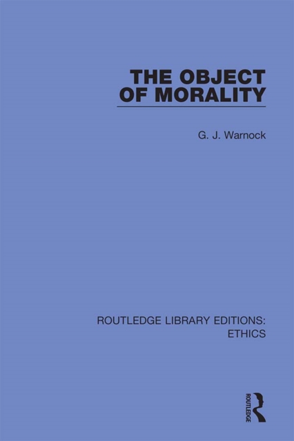 Book Cover for Object of Morality by Warnock, G.J.