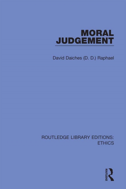 Book Cover for Moral Judgement by Raphael, David Daiches (D. D.)