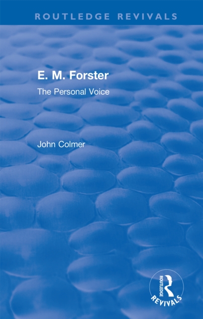 Book Cover for E. M. Forster by John Colmer