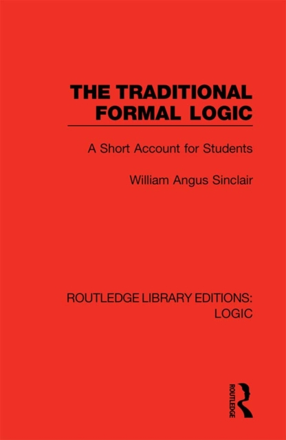 Book Cover for Traditional Formal Logic by William Angus Sinclair