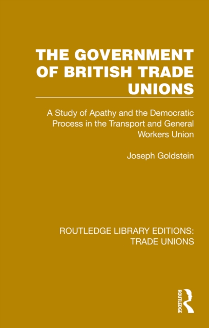 Book Cover for Government of British Trade Unions by Joseph Goldstein