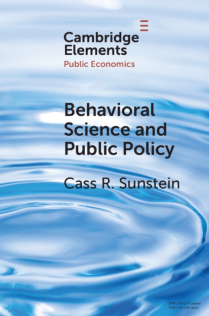 Book Cover for Behavioral Science and Public Policy by Cass R. Sunstein