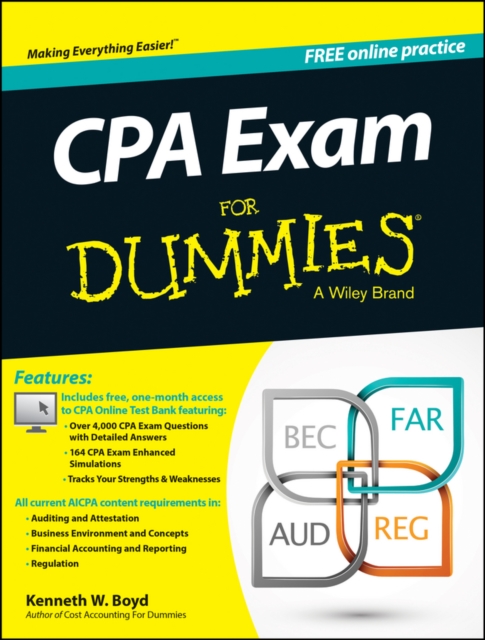 Book Cover for CPA Exam For Dummies with Online Practice by Kenneth W. Boyd