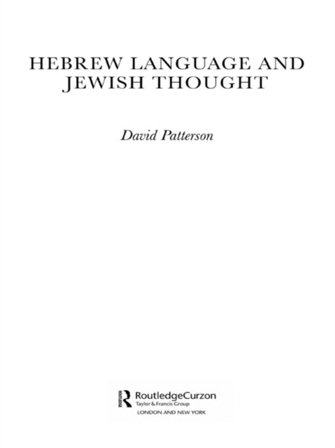 Book Cover for Hebrew Language and Jewish Thought by Patterson, David