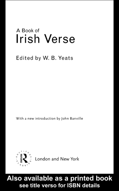 Book Cover for Book of Irish Verse by W.B. Yeats