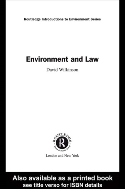 Book Cover for Environment and Law by David Wilkinson