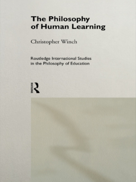 Book Cover for Philosophy of Human Learning by Christopher Winch