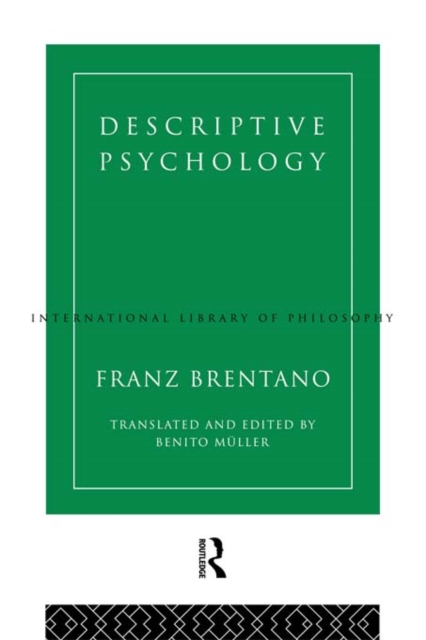 Book Cover for Descriptive Psychology by Franz Brentano