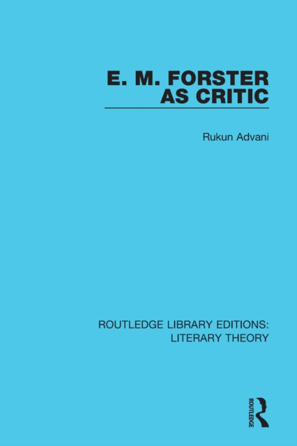 Book Cover for E. M. Forster as Critic by Advani, Rukun