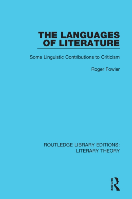 Book Cover for Languages of Literature by Roger Fowler