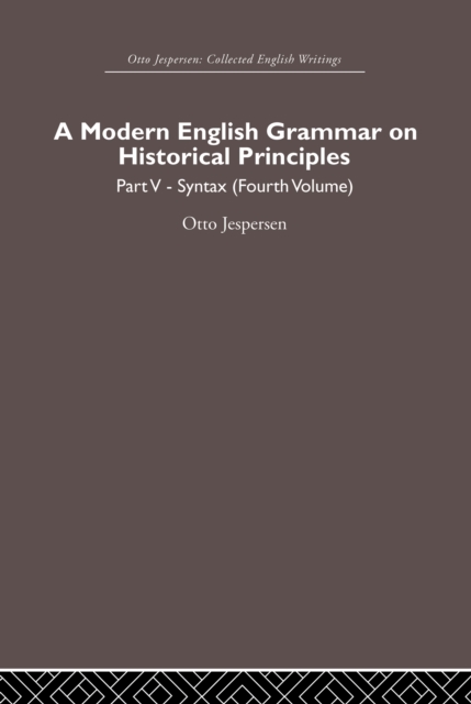 Book Cover for Modern English Grammar on Historical Principles by Otto Jespersen