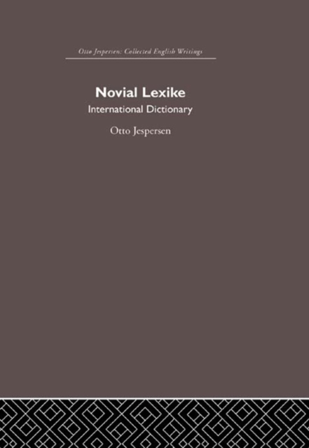 Book Cover for Novial Lexike by Otto Jespersen