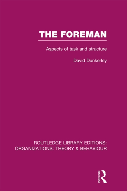 Book Cover for Foreman (RLE: Organizations) by David Dunkerley