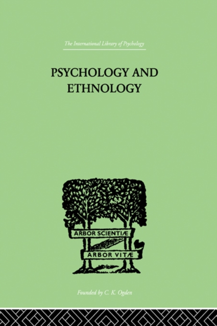 Book Cover for Psychology and Ethnology by W H R Rivers