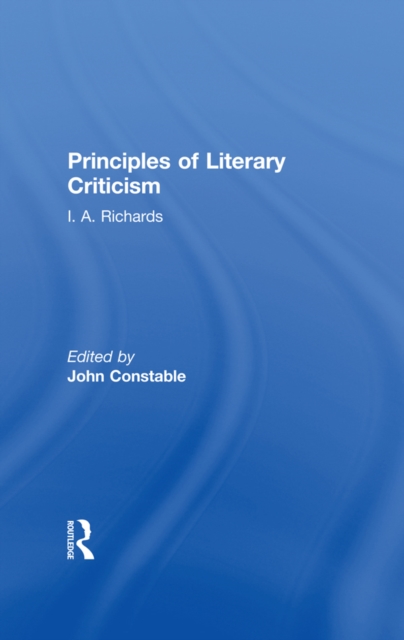 Book Cover for Principles of Literary Criticism V3 by John Constable, I. A. Richards