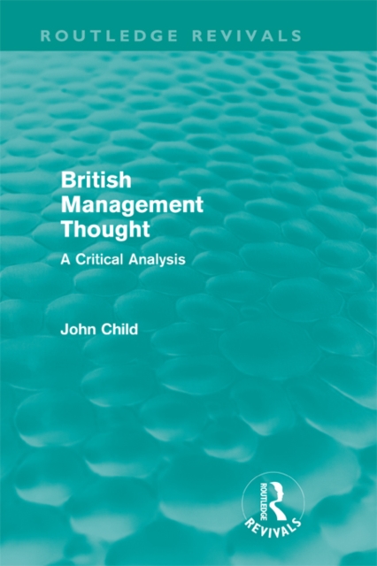 Book Cover for British Management Thought (Routledge Revivals) by John Child