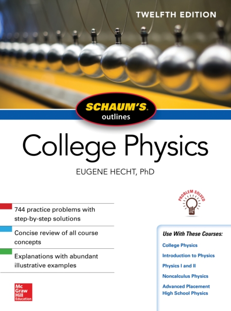 Book Cover for Schaum's Outline of College Physics, Twelfth Edition by Eugene Hecht