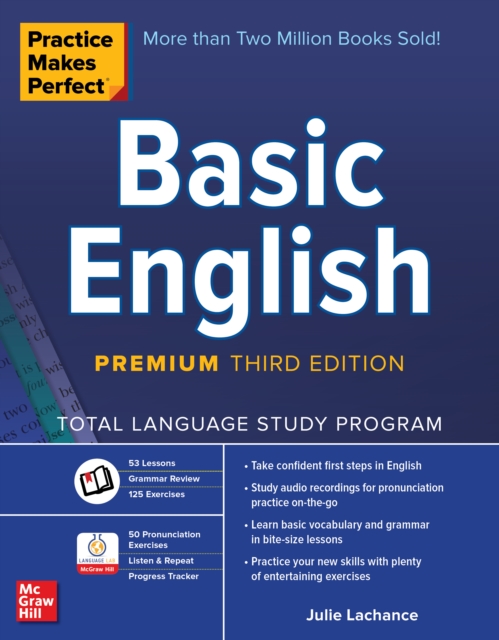 Book Cover for Practice Makes Perfect: Basic English, Premium Third Edition by Julie Lachance