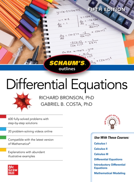 Book Cover for Schaum's Outline of Differential Equations, Fifth Edition by Bronson, Richard|Costa, Gabriel B.