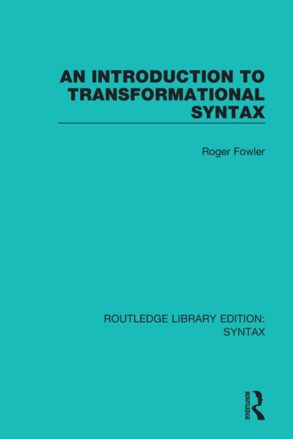 Book Cover for Introduction to Transformational Syntax by Roger Fowler