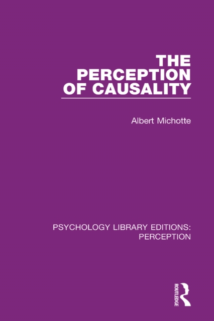 Book Cover for Perception of Causality by Albert Michotte