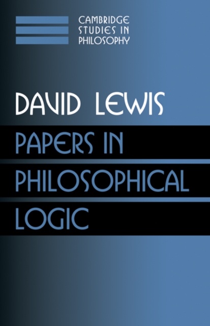 Book Cover for Papers in Philosophical Logic: Volume 1 by Lewis, David