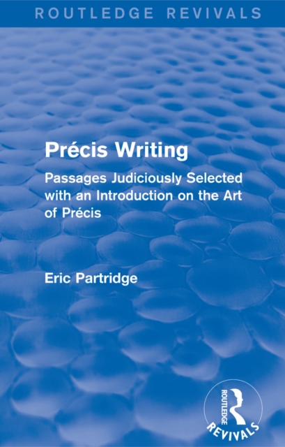 Book Cover for Precis Writing by Eric Partridge