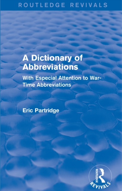 Book Cover for Dictionary of Abbreviations by Eric Partridge