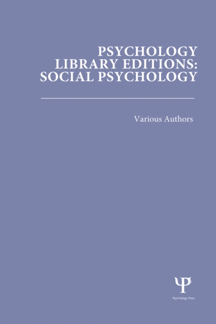 Book Cover for Psychology Library Editions: Social Psychology by Various