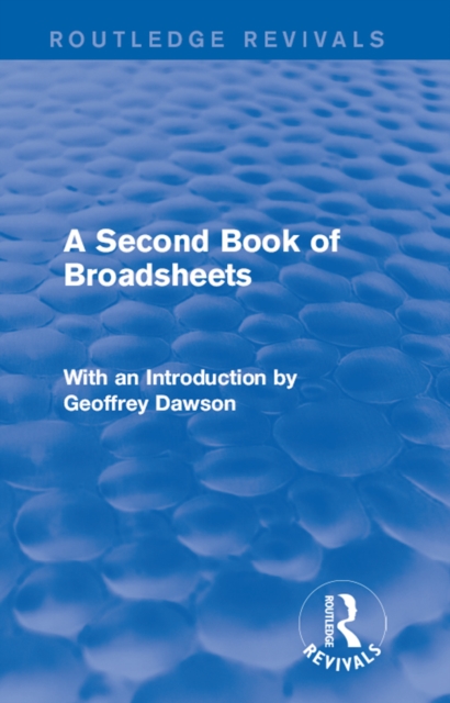 Book Cover for Second Book of Broadsheets (Routledge Revivals) by Various