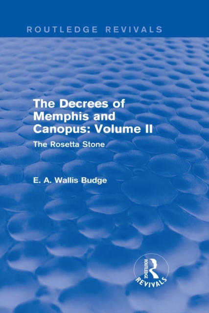 Book Cover for Decrees of Memphis and Canopus: Vol. II (Routledge Revivals) by E. A. Wallis Budge