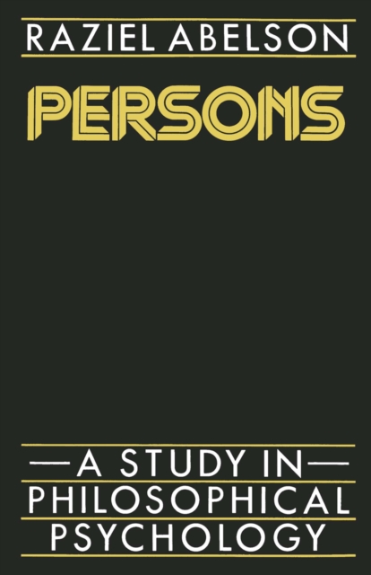 Book Cover for Persons: A Study in Philosophical Psychology by NA NA