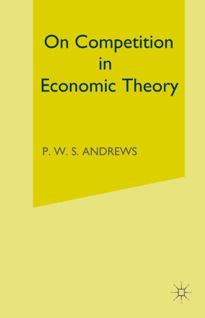 Book Cover for On Competition in Economic Theory by NA NA