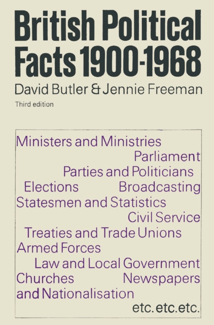 Book Cover for British Political Facts 1900-1968 by NA NA