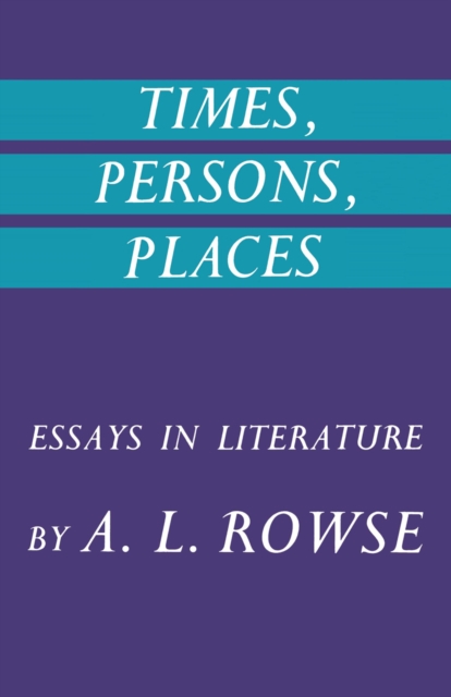 Book Cover for Times, Persons, Places: Essays in Literature by NA NA