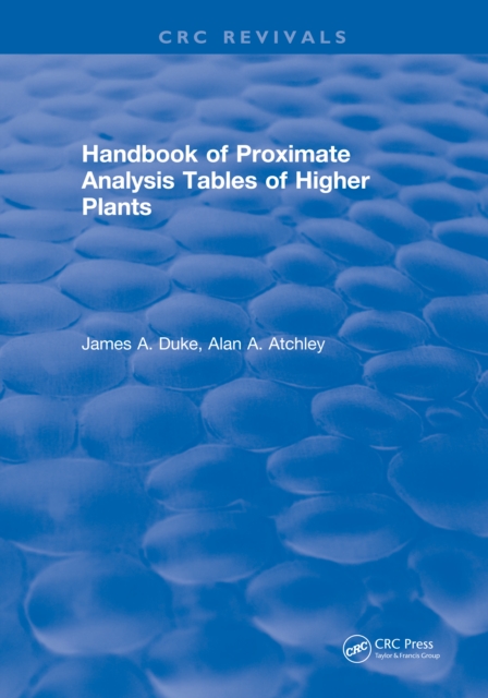 Book Cover for Handbook of Proximate Analysis Tables of Higher Plants by James A. Duke