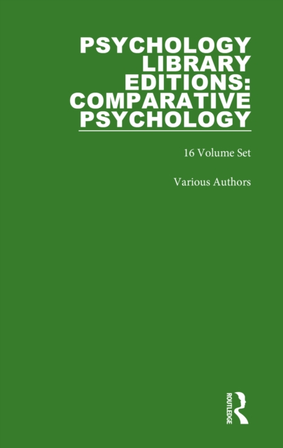 Book Cover for Psychology Library Editions: Comparative Psychology by Various Authors