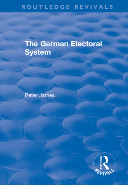 Book Cover for German Electoral System by Peter James