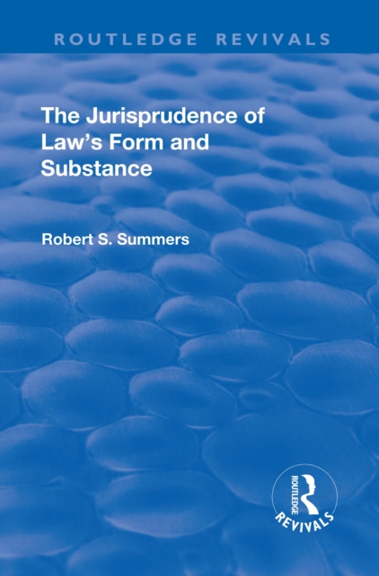 Book Cover for Jurisprudence of  Law's Form and Substance by Robert S. Summers