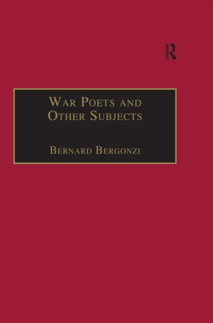 Book Cover for War Poets and Other Subjects by Bergonzi, Bernard