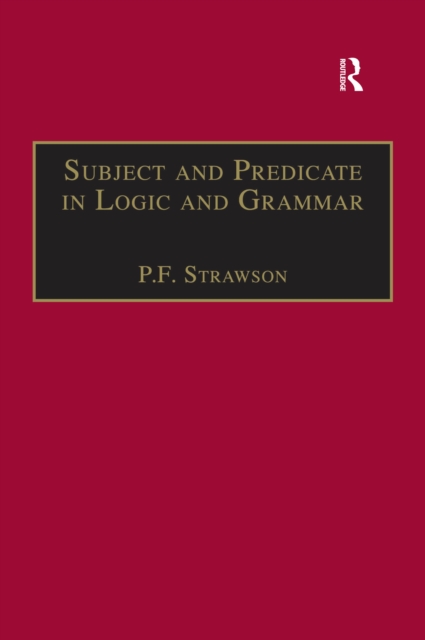 Book Cover for Subject and Predicate in Logic and Grammar by P.F. Strawson